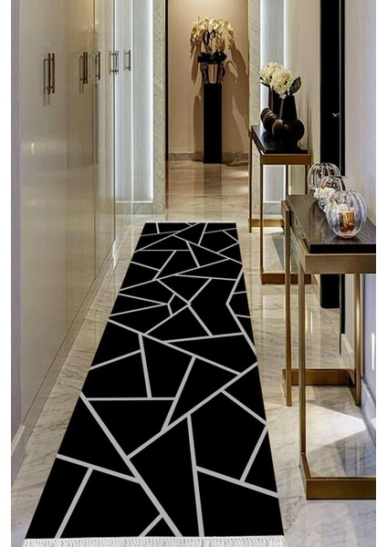 Dijital Baskılı Kaymaz Taban Yıkanabilir Modern Salon Halısı Koridor Halısı Yolluk VHU-HT-686