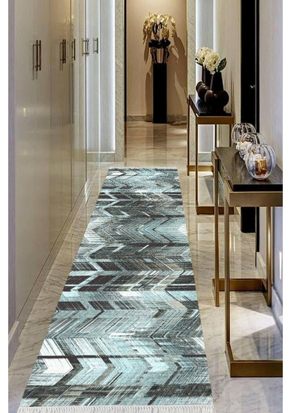 Dijital Baskılı Kaymaz Taban Yıkanabilir Modern Salon Halısı Koridor Halısı Yolluk VHU-HS-364