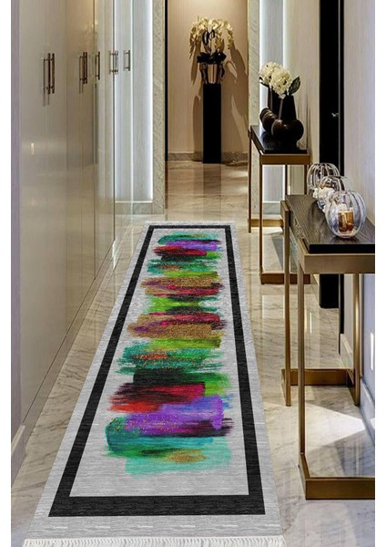 Dijital Baskılı Kaymaz Taban Yıkanabilir Modern Salon Halısı Koridor Halısı Yolluk VHU-HS-251