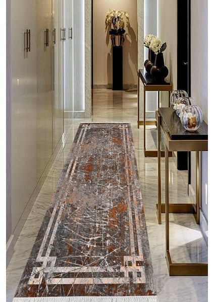 Dijital Baskılı Kaymaz Taban Yıkanabilir Modern Salon Halısı Koridor Halısı Yolluk VHU-HY-1300