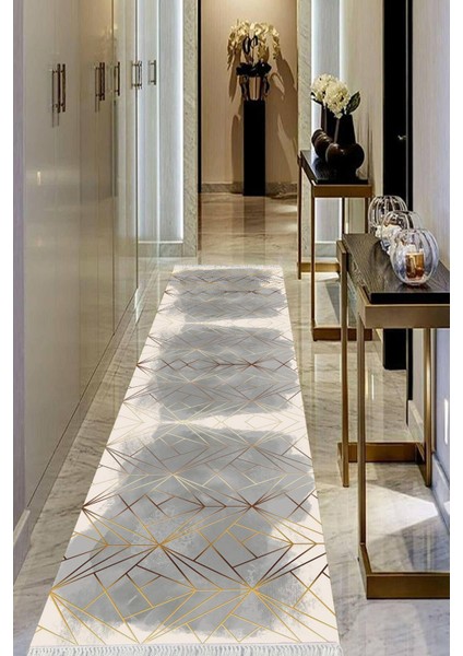 Dijital Baskılı Kaymaz Taban Yıkanabilir Modern Salon Halısı Koridor Halısı Yolluk VHU-HT-1382