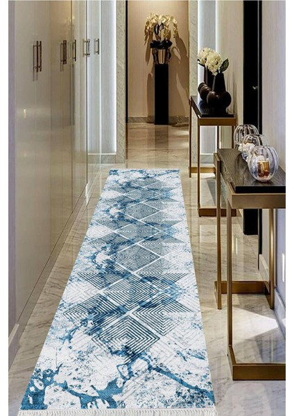 Dijital Baskılı Kaymaz Taban Yıkanabilir Modern Salon Halısı Koridor Halısı Yolluk VHU-SD-1037