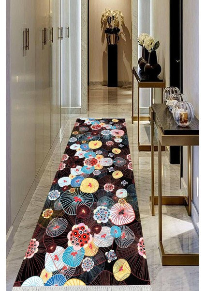 Dijital Baskılı Kaymaz Taban Yıkanabilir Modern Salon Halısı Koridor Halısı Yolluk VHU-HS-321