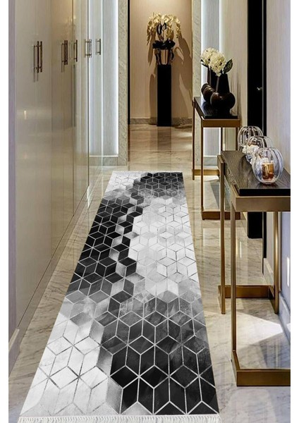 Dijital Baskılı Kaymaz Taban Yıkanabilir Modern Salon Halısı Koridor Halısı Yolluk VHU-HT-324