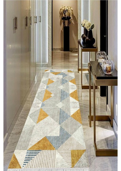 Dijital Baskılı Kaymaz Taban Yıkanabilir Modern Salon Halısı Koridor Halısı Yolluk VHU-SD-340