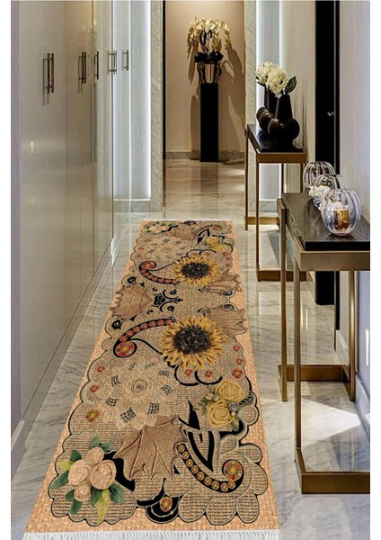 Dijital Baskılı Kaymaz Taban Yıkanabilir Modern Salon Halısı Koridor Halısı Yolluk VHU-SD-338