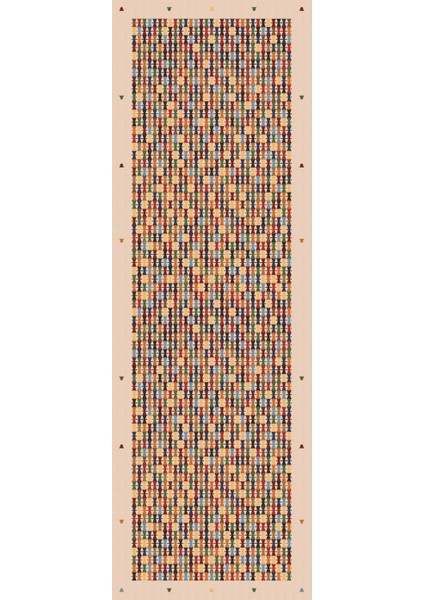 Dijital Baskılı Kaymaz Taban Yıkanabilir Modern Salon Halısı Koridor Halısı Yolluk VHU-HK-102