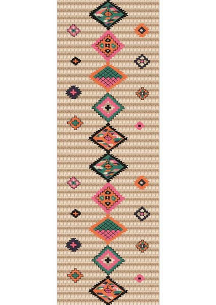 Dijital Baskılı Kaymaz Taban Yıkanabilir Modern Salon Halısı Koridor Halısı Yolluk VHU-HK-143