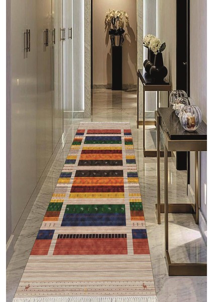 Dijital Baskılı Kaymaz Taban Yıkanabilir Modern Salon Halısı Koridor Halısı Yolluk VHU-HS-515