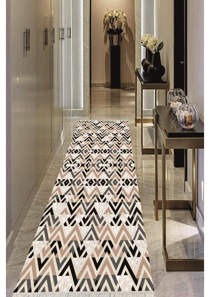 Dijital Baskılı Kaymaz Taban Yıkanabilir Modern Salon Halısı Koridor Halısı Yolluk VHU-HT-779