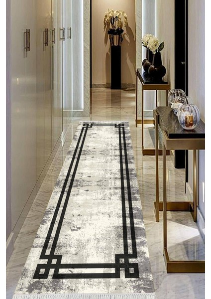 Dijital Baskılı Kaymaz Taban Yıkanabilir Modern Salon Halısı Koridor Halısı Yolluk VHU-HT-1271