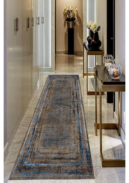 Dijital Baskılı Kaymaz Taban Yıkanabilir Modern Salon Halısı Koridor Halısı Yolluk VHU-HT-970