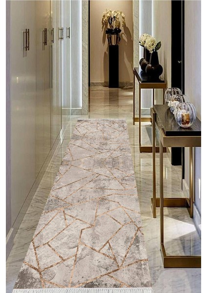 Dijital Baskılı Kaymaz Taban Yıkanabilir Modern Salon Halısı Koridor Halısı Yolluk VHU-SD-394