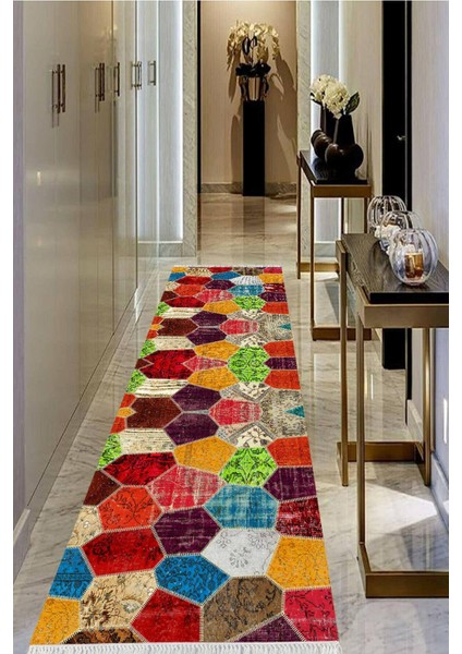 Dijital Baskılı Kaymaz Taban Yıkanabilir Modern Salon Halısı Koridor Halısı Yolluk VHU-SD-412