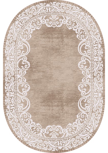 Dijital Baskılı Kaymaz Taban Yıkanabilir Oval Salon Halısı Mutfak Halısı Yolluk VHO-HK-104