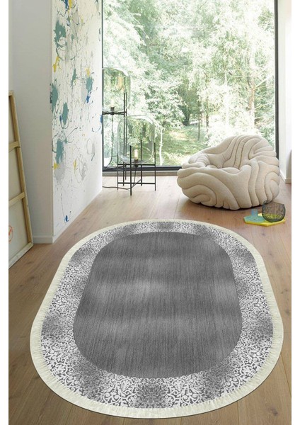 Dijital Baskılı Kaymaz Taban Yıkanabilir Oval Salon Halısı Mutfak Halısı Yolluk VHO-HK-154