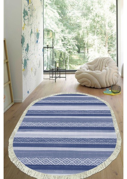 Dijital Baskılı Kaymaz Taban Yıkanabilir Oval Salon Halısı Mutfak Halısı Yolluk VHO-HT-1006