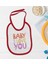 Kids Baby I Love You Tasarımlı Kırmızı Bebek Mama Önlüğü-1 1