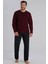 960 Erkek Bordo Uzun Kollu Pijama Takımı 1