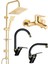 Armilla Kare Gold Robot Duş Seti, Gold Banyo, Siyah Gold Eviye ve Lavabo Bataryası Musluğu 4’lü Lüx Full Set Kare 1