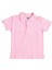 Pembe Kısa Kol Düz Yakalı 6-16 Yaş Çocuk Okul Lakos Tişört T-Shirt - 80238-PEMBE 1