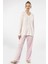 3366 Pembe Kadın Empirme Patlı Battal Uzun Kollu Pijama Takım 3