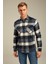 Mavi Erkek Slim Fit Düğmeli Yaka Çift Cepli Oduncu Ekose Gömlek 3