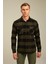 Haki Erkek Slim Fit Düğmeli Yaka Çift Cepli Oduncu Ekose Gömlek 2