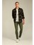 Haki Erkek Slim Fit Düğmeli Yaka Çift Cepli Oduncu Ekose Gömlek 4