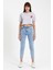 Gri Kadın Dil Ön Arka Baskılı Crop TSHIRT-XDLBYNTSTR03L 2
