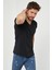 Erkek Siyah V Yaka Slim Fit Likralı T-SHIRT-VYKTSR06S 2