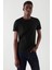 Siyah Basic Erkek Slim Fit %100 Pamuklu Kısa Kollu Bisiklet Yaka T-Shirt 1