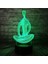 Meditasyon Yoga Catoon Şekli Gece Lambası 3D Optik Illusion Işıkları 7-Renk Akıllı Dokunmatik Düğme Kontrol Masa Lambası Dekor Odası Tatil Crea (Yurt Dışından) 1