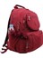 8860 Bordo Unisex Klinkır Aksesuarlı Kumaş Sırt Çantası 1