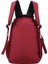 8860 Bordo Unisex Klinkır Aksesuarlı Kumaş Sırt Çantası 3