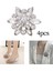 4x Kristal Rhinestone Düğmeleri Düğün Düz Arka Giyim Aksesuarları Dekor 4 Adet Gümüş (Yurt Dışından) 5