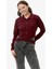 Parça Detaylı Polo Yaka Düğmeli Triko Crop - Bordo 2