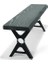 Doğal Ağaç Masif Kütük Masa ( Metal Ayak ) 90CM x 120CM + 2 Bank Bench 5