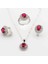 925 Ayar Gümüş Kırmızı Oval Zirkon Taşlı Set 1