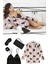Saten 5 li Köpek Desenli Nightshirt Takım S27163 1