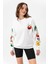 Kadın Baskı Detaylı Bisiklet Yaka Oversize Sweatshirt 3