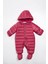 Unisex Bebek Vişne Kışlık Panduf Ayaklı Kapüşonlu Kozmonot Tulum 1