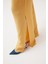 Yırtmaçlı Keten Pantolon - Sarı 5