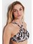 Çok Renkli Leaf Art Halter Bikini Üstü 3