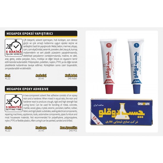 GHAFFARİ Iran Yapıştırıcısı Gaffari Ikiz Tüp Fiyatı