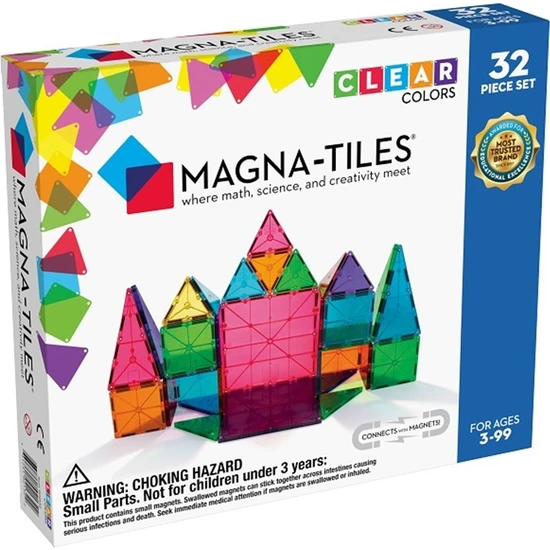 Magna-Tiles - Clear Color Set - 32 Parça