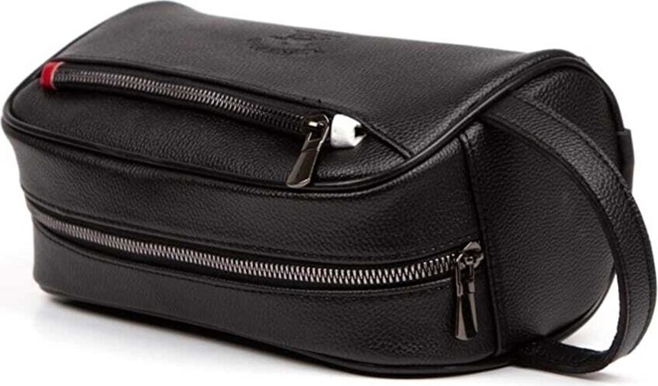 Adelina Bags Siyah Deri Portföy El Çantası Seyahat Traş Kozmetik Clutch Çanta ve Mekanizmalı Cüzdan Set görsel 2