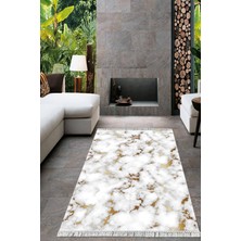 Viyana Home Dijital Baskılı Kaymaz Taban Yıkanabilir Mermer Desen Salon Halısı Mutfak Halısı Yolluk VH-HT-798