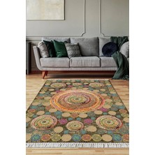 Viyana Home Dijital Baskılı Kaymaz Taban Yıkanabilir Salon Halısı Mutfak Halısı Yolluk VH-SD-288