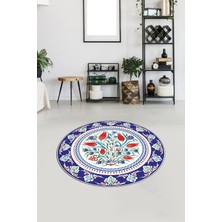 Viyana Home Dijital Baskılı Kaymaz Yıkanabilir Yuvarlak Lazer Kesim Salon Halısı Mutfak Halısı VHL-SD-100